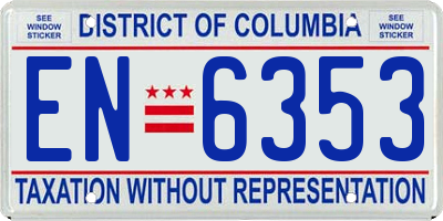DC license plate EN6353