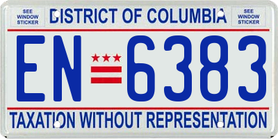 DC license plate EN6383