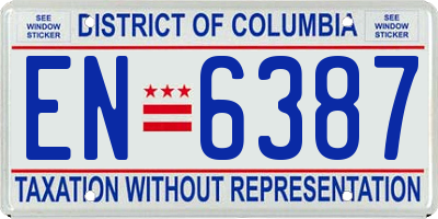 DC license plate EN6387