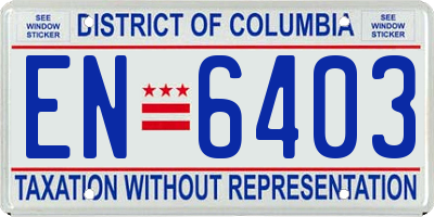 DC license plate EN6403