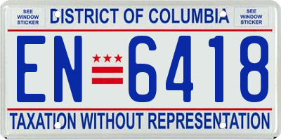 DC license plate EN6418