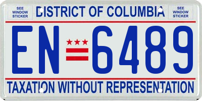 DC license plate EN6489