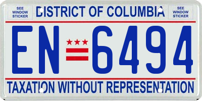 DC license plate EN6494