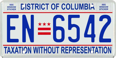 DC license plate EN6542