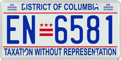 DC license plate EN6581