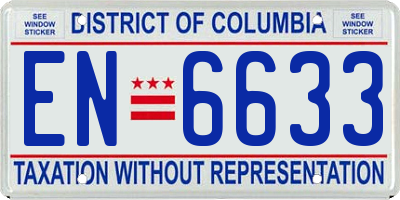 DC license plate EN6633