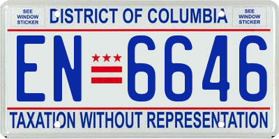 DC license plate EN6646