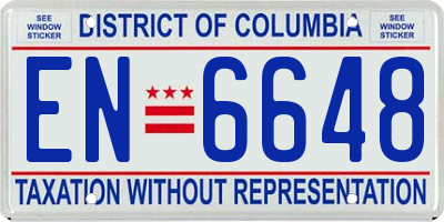 DC license plate EN6648