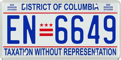 DC license plate EN6649