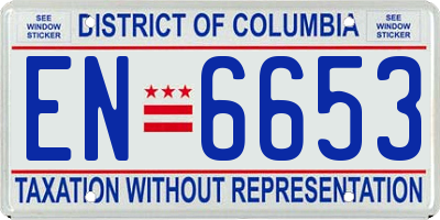 DC license plate EN6653