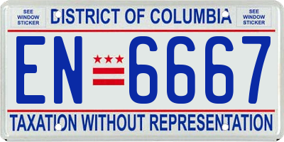 DC license plate EN6667