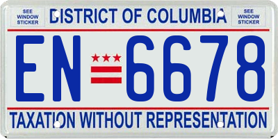 DC license plate EN6678