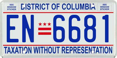 DC license plate EN6681