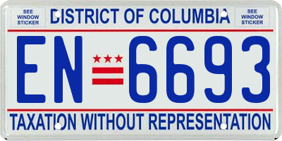 DC license plate EN6693