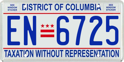 DC license plate EN6725