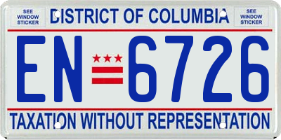 DC license plate EN6726