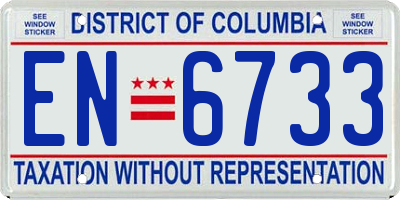DC license plate EN6733