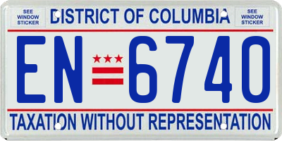 DC license plate EN6740