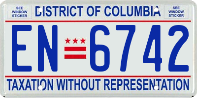 DC license plate EN6742