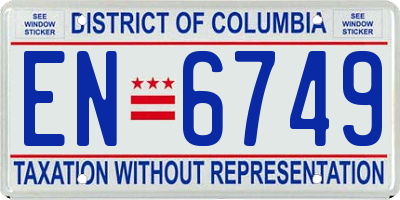 DC license plate EN6749
