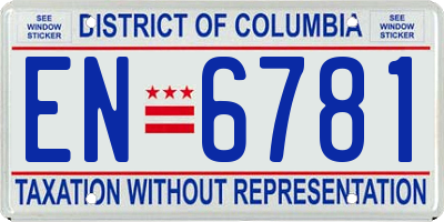 DC license plate EN6781