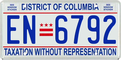 DC license plate EN6792