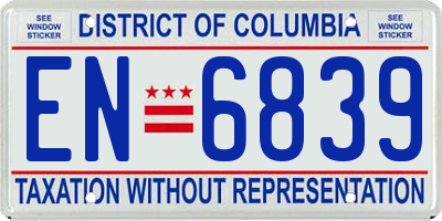 DC license plate EN6839