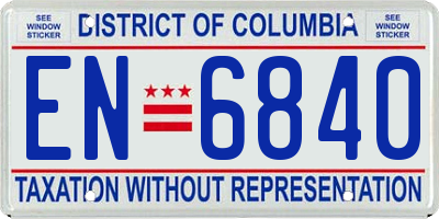 DC license plate EN6840