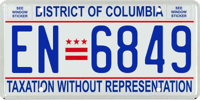 DC license plate EN6849