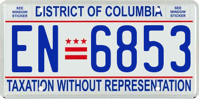 DC license plate EN6853