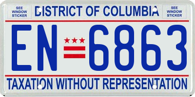 DC license plate EN6863