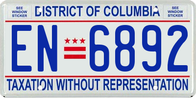DC license plate EN6892