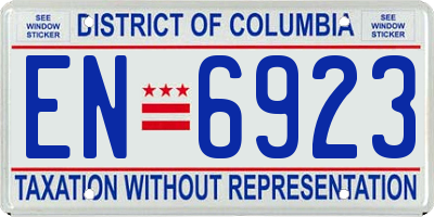 DC license plate EN6923