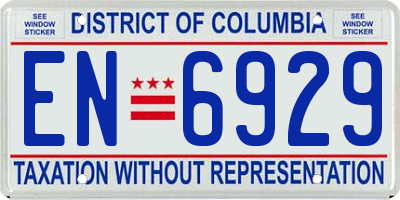 DC license plate EN6929