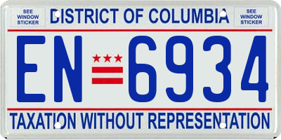 DC license plate EN6934