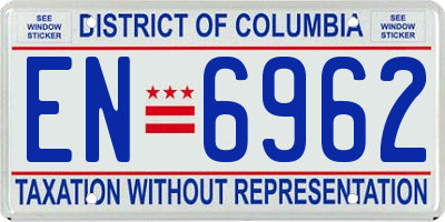 DC license plate EN6962