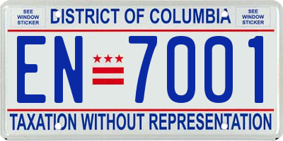 DC license plate EN7001