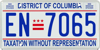 DC license plate EN7065