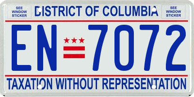 DC license plate EN7072