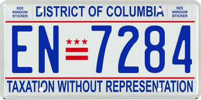 DC license plate EN7284