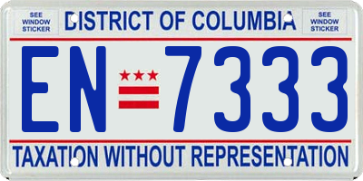 DC license plate EN7333