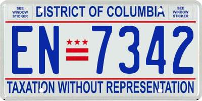 DC license plate EN7342