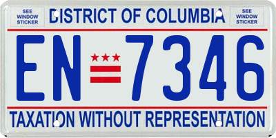 DC license plate EN7346