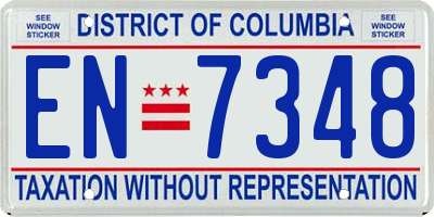 DC license plate EN7348