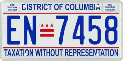 DC license plate EN7458