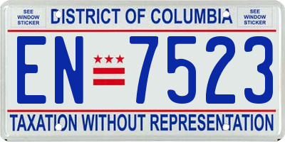 DC license plate EN7523