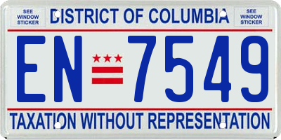 DC license plate EN7549