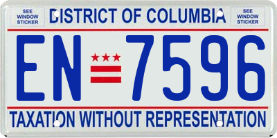DC license plate EN7596