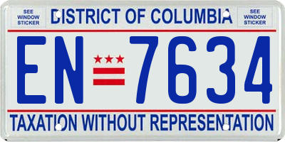 DC license plate EN7634