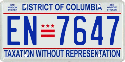 DC license plate EN7647